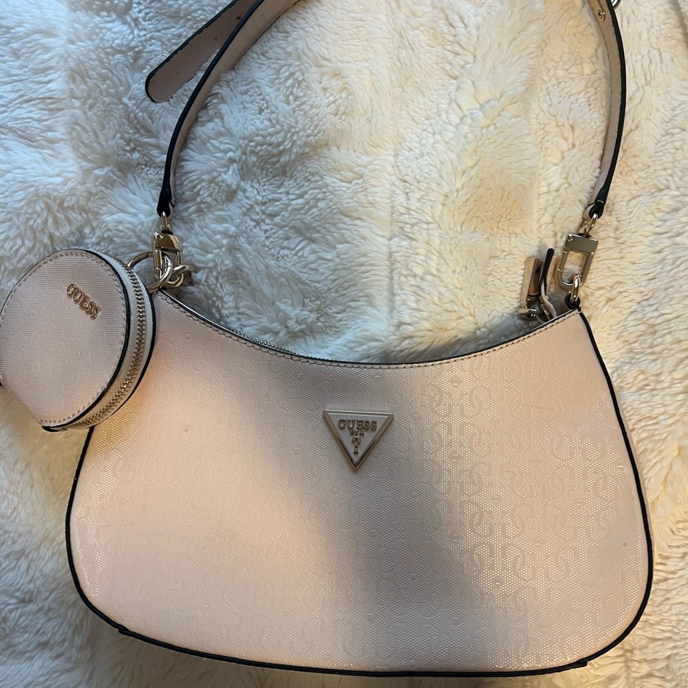 Guess Cream Shoulder Bag with Sleek Design